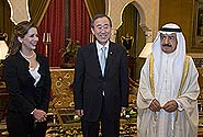  Secretary-General Meets with UN Messenger of Peace and Prime Minister of Bahrain