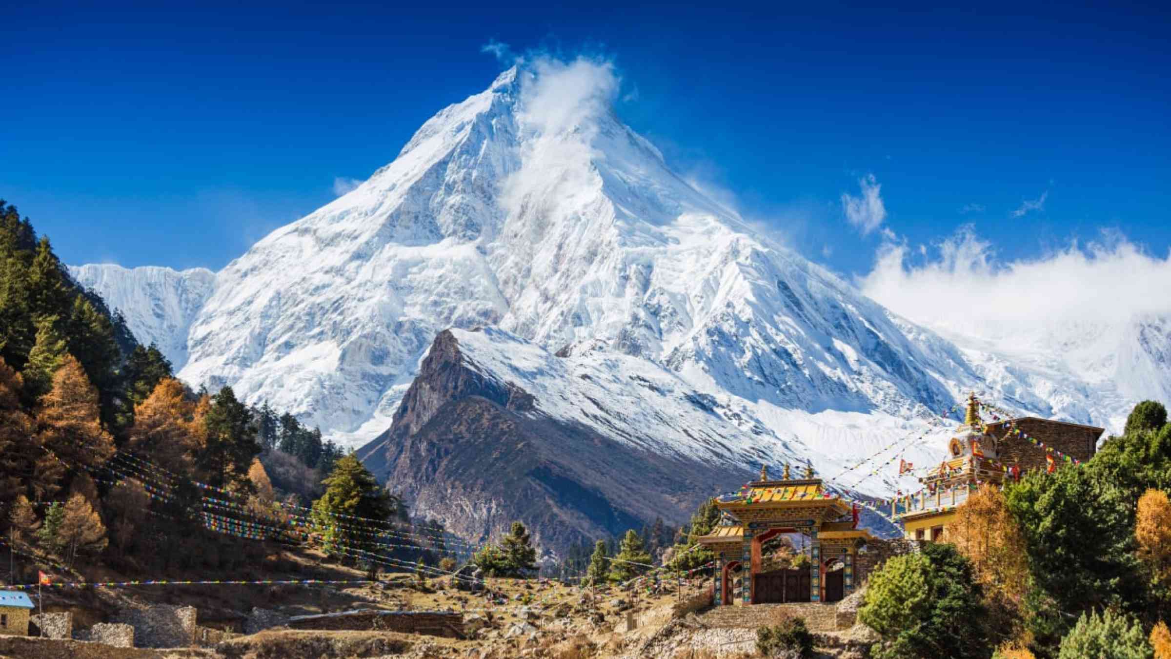 Mt. Manaslu in Himalayas, Nepal.