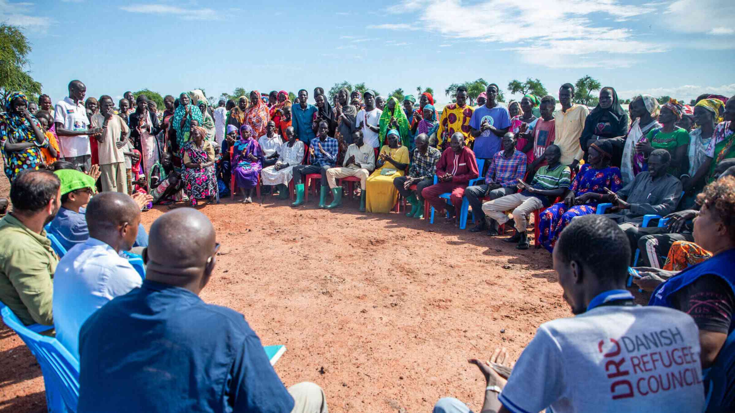 Exchanging with community members in Rodriak South Sudan