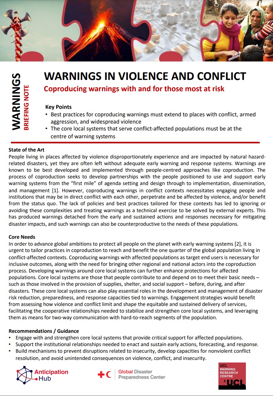 Warnings in violence and conflict: Coproducing warnings with and for ...