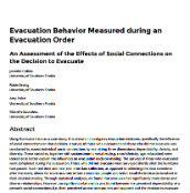 Evacuation Behavior Measured During An Evacuation Order An Assessment Of The Effects Of Social