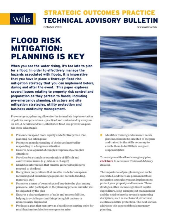 Flood risk mitigation: Planning is key  PreventionWeb