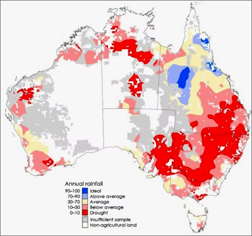 Rainfall map of Australia