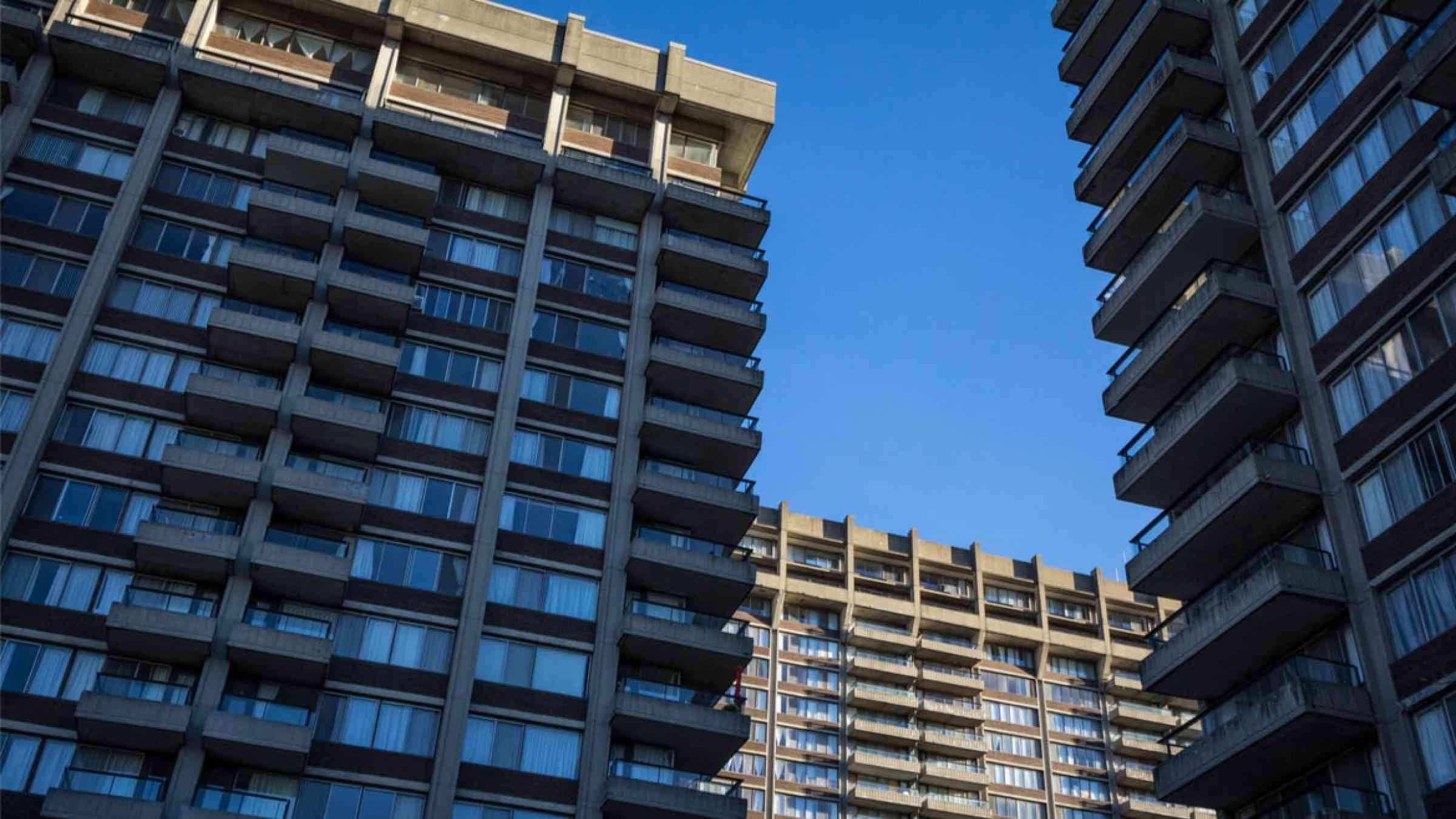 Old Residential High rise towers from North America of the 1970s