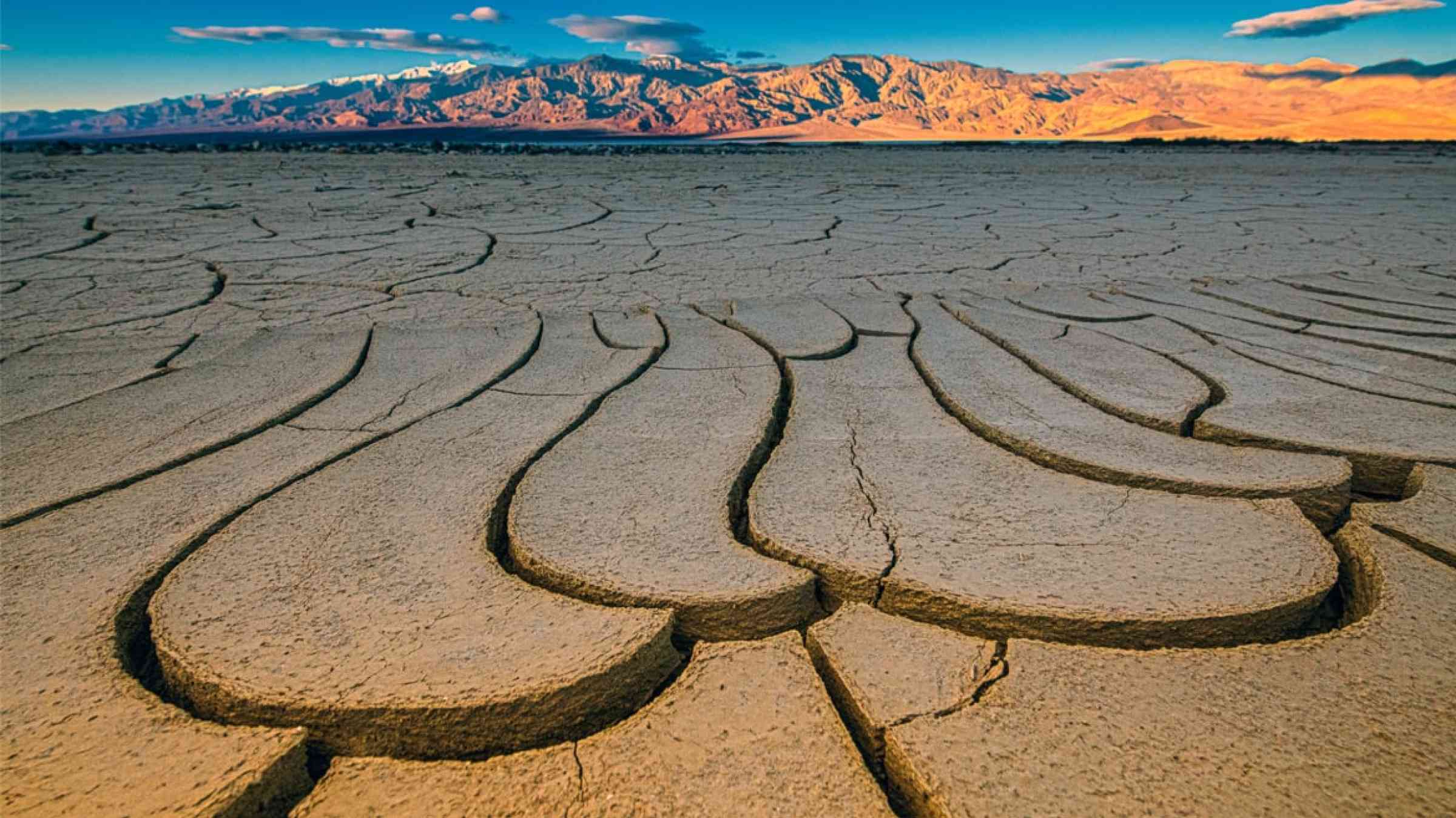 Cracked soil in the death valley, California, USA