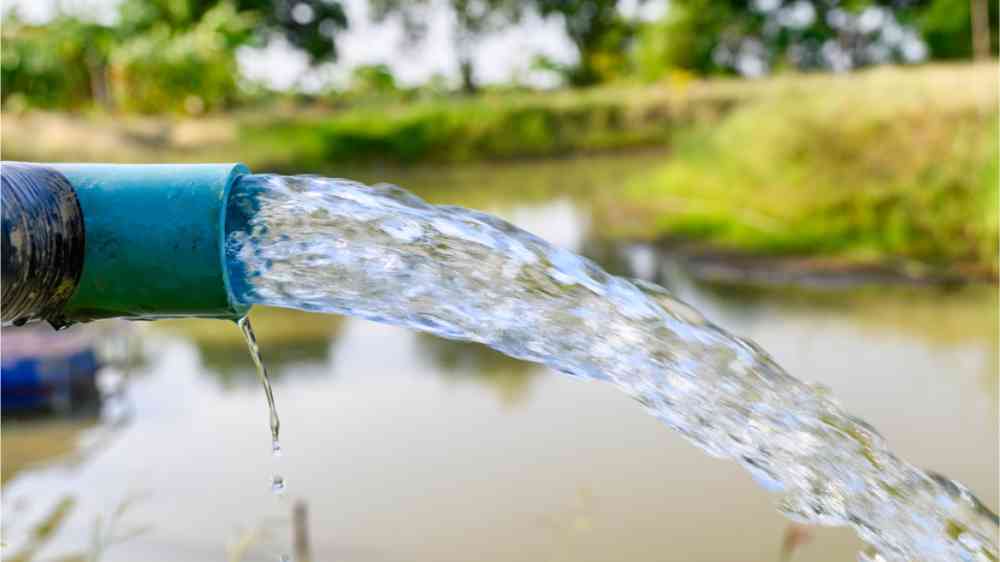 Groundwater coming out of a pipe.