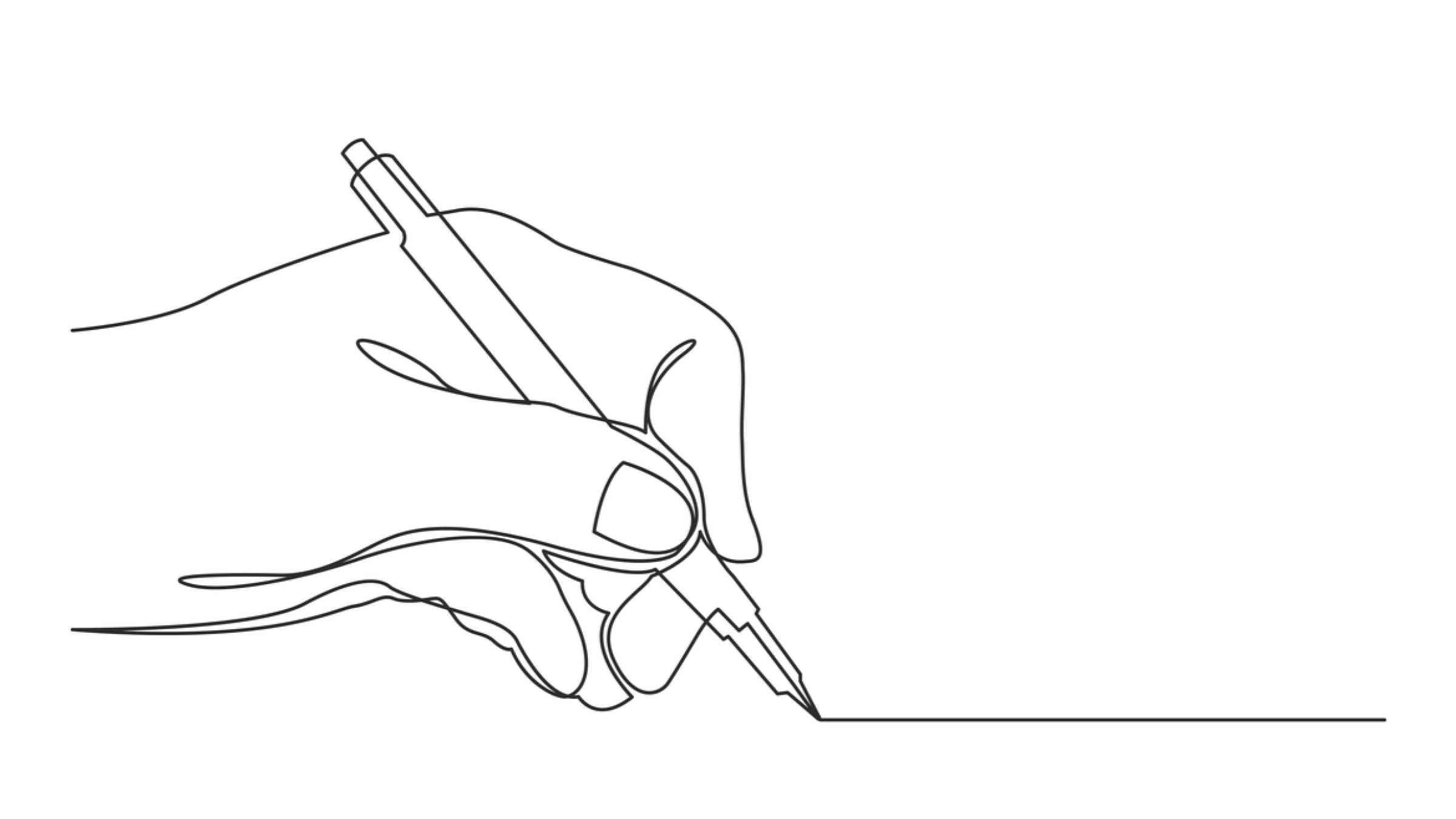 Continuous line drawing of hand