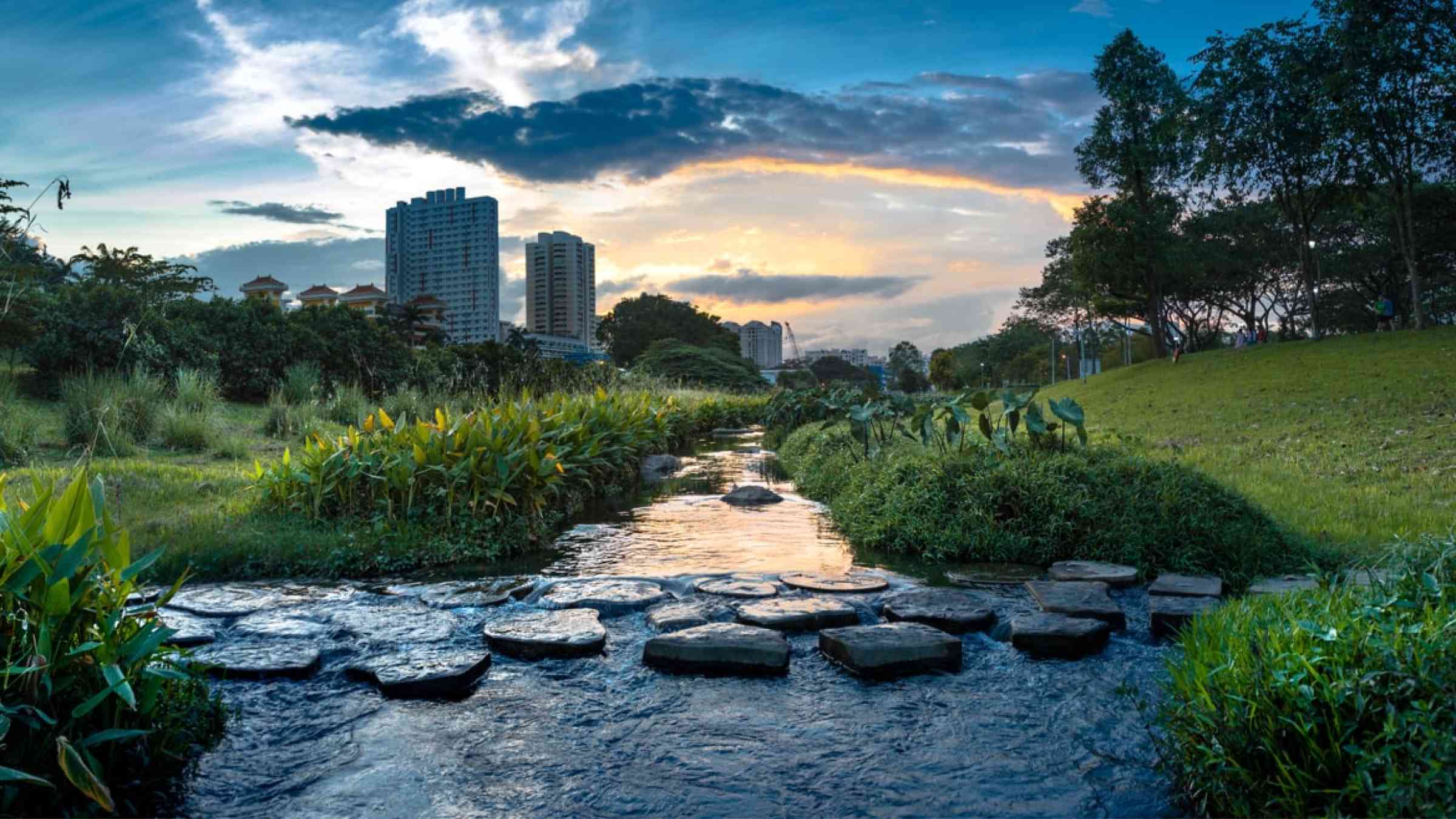 Water way at Bishan - Ang Mo Kio park, Singapore