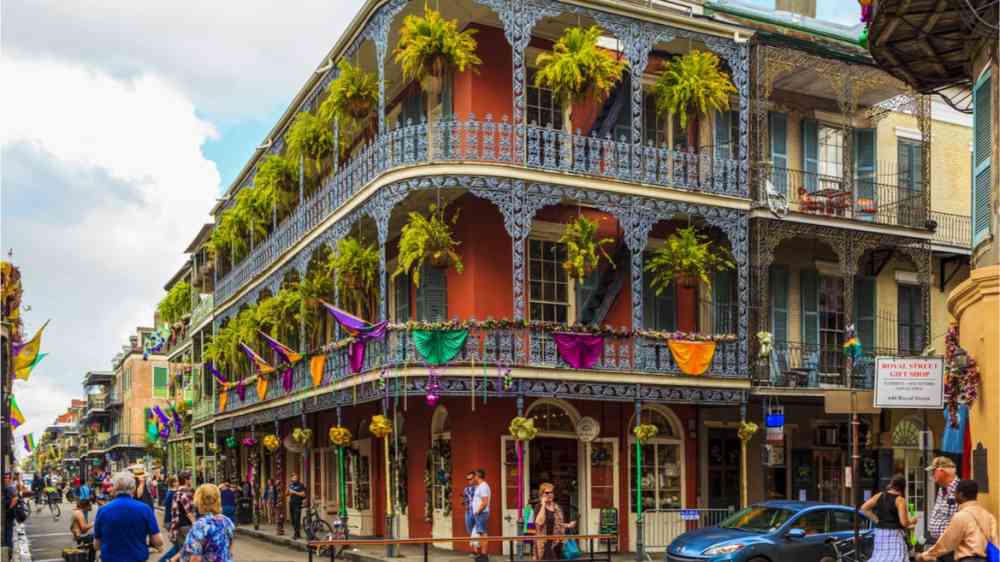 Historic building in the French Quarter in New Orleans, USA.