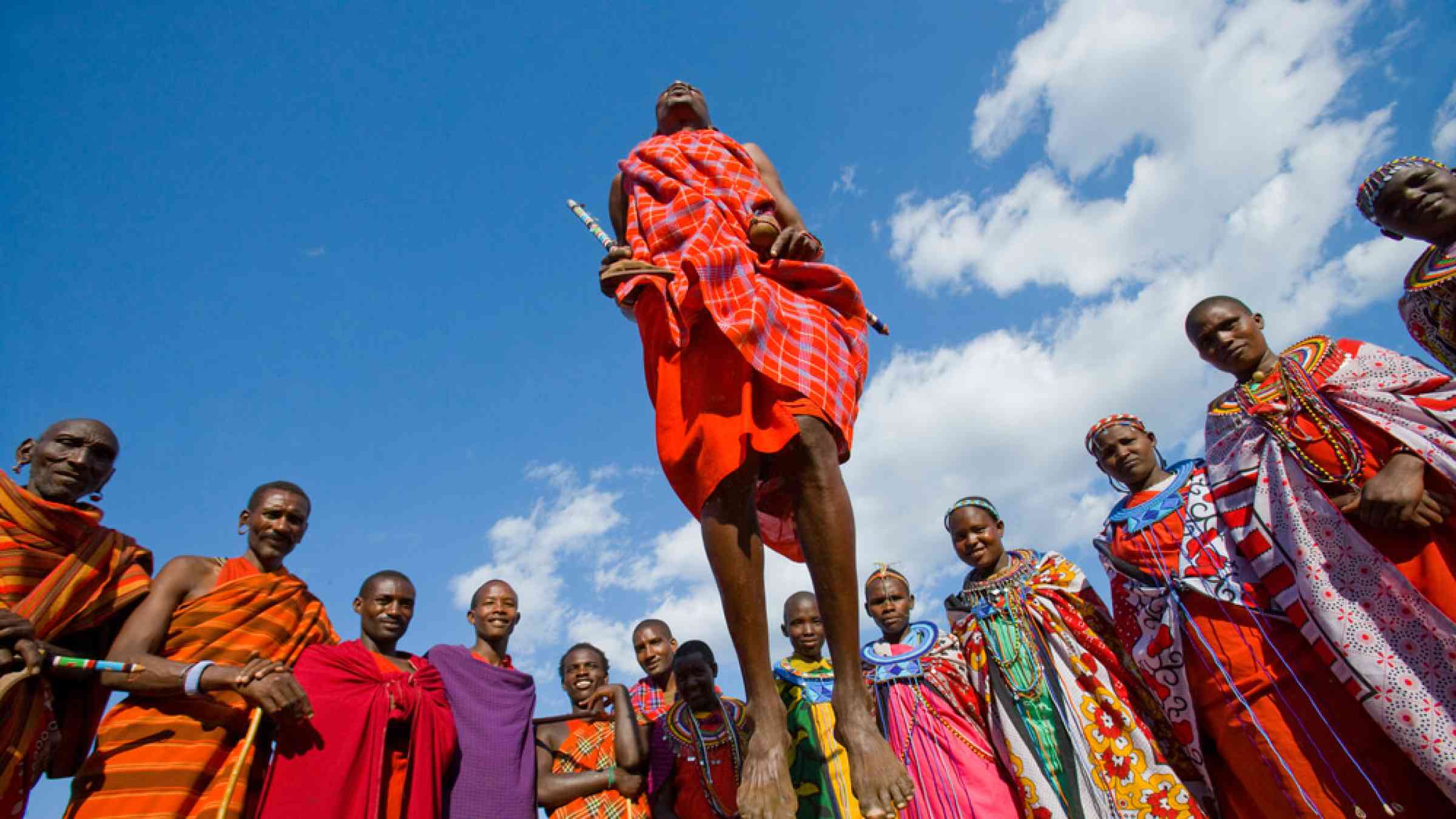 Masai women are standing at the gates of Masai village. Kenya, Masai Mara