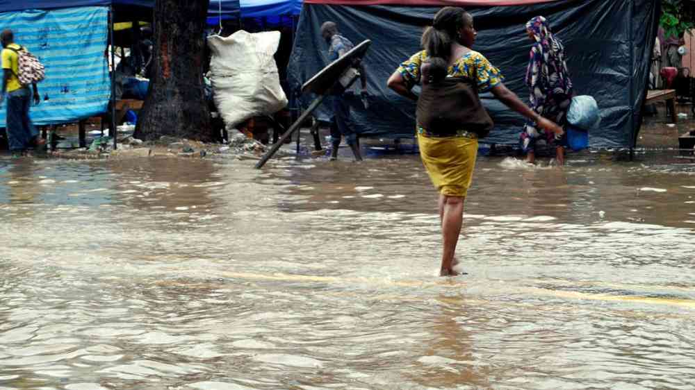 Floods streets in  in Dakar, Senegal, 2012 