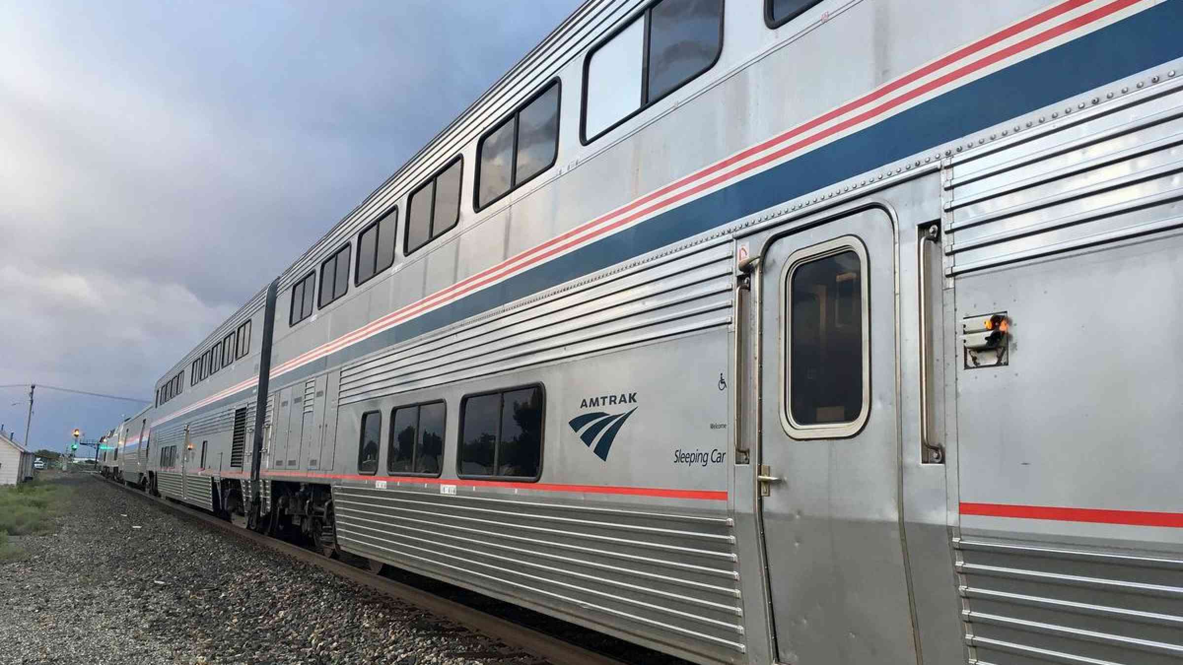 An Amtrak train