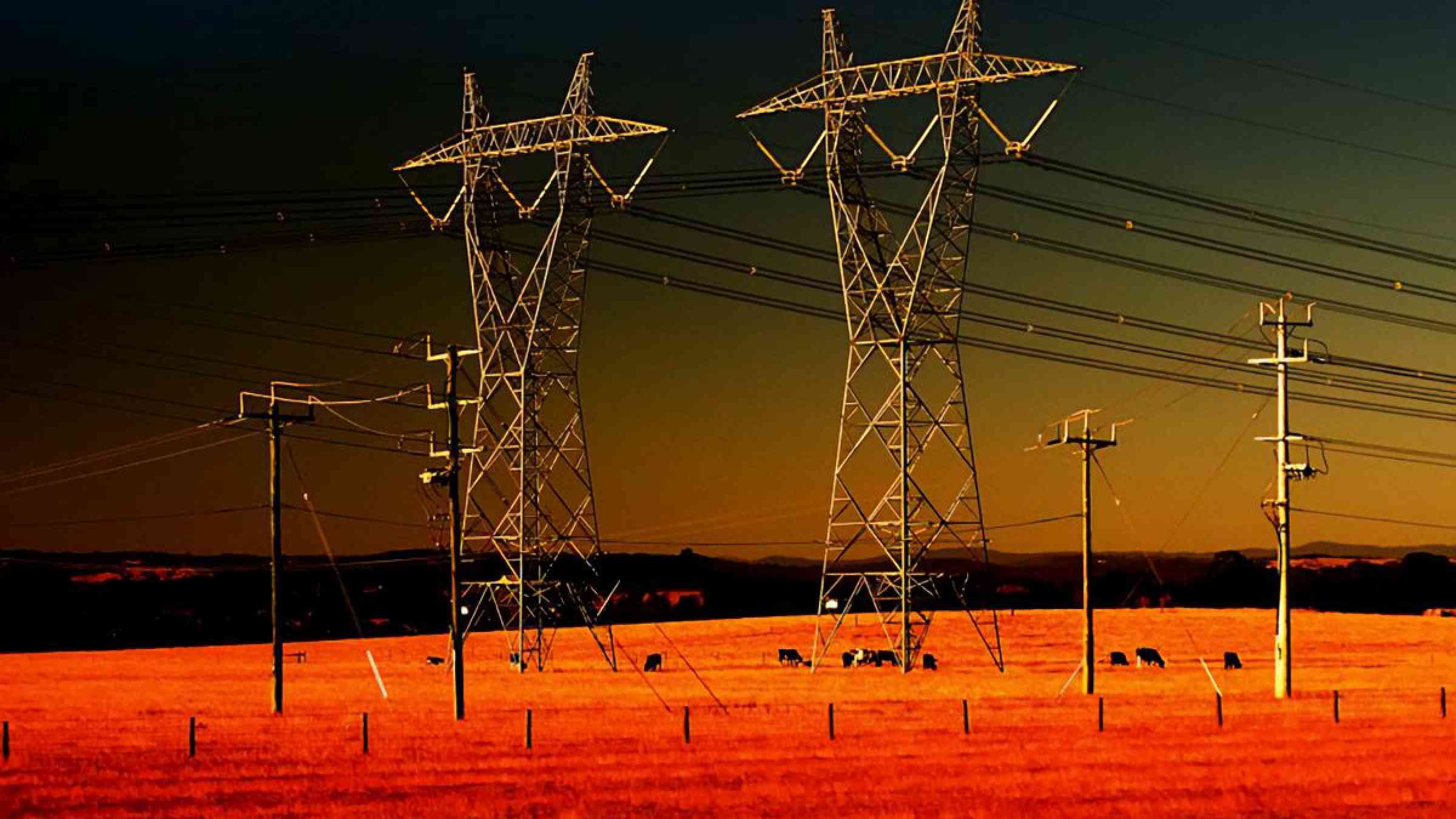Powerlines, rural Victoria, Australia