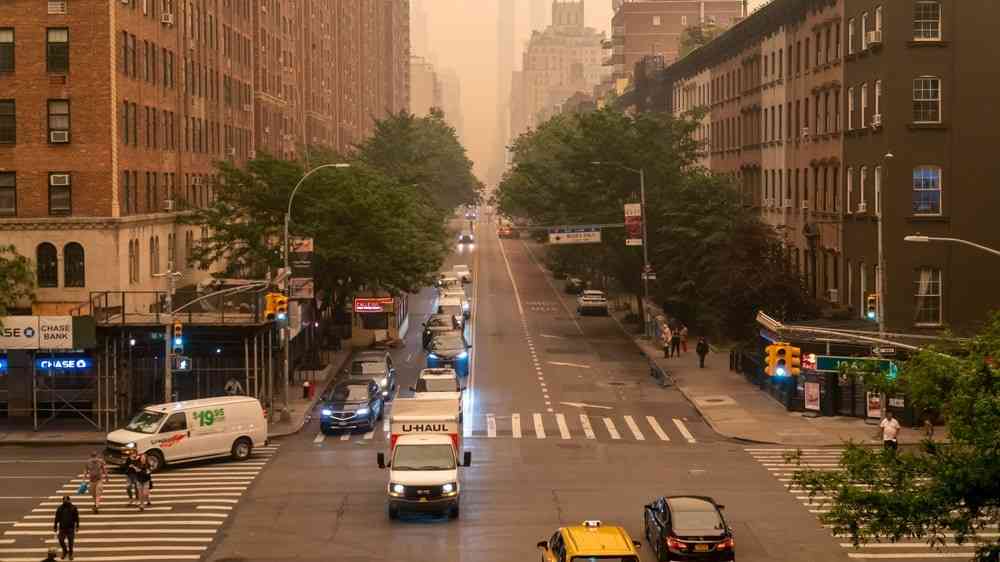 Smoke from Canadian wildfires is spreading south throughout the Northeast causing unhealthy air quality issues in New York.