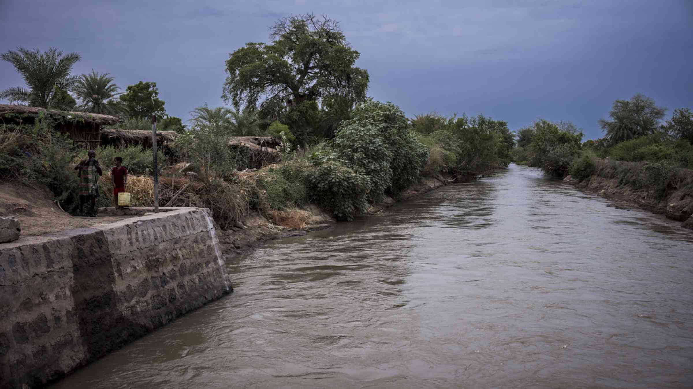 A swollen river in Asayita, Ethiopia due to heavy rainfall