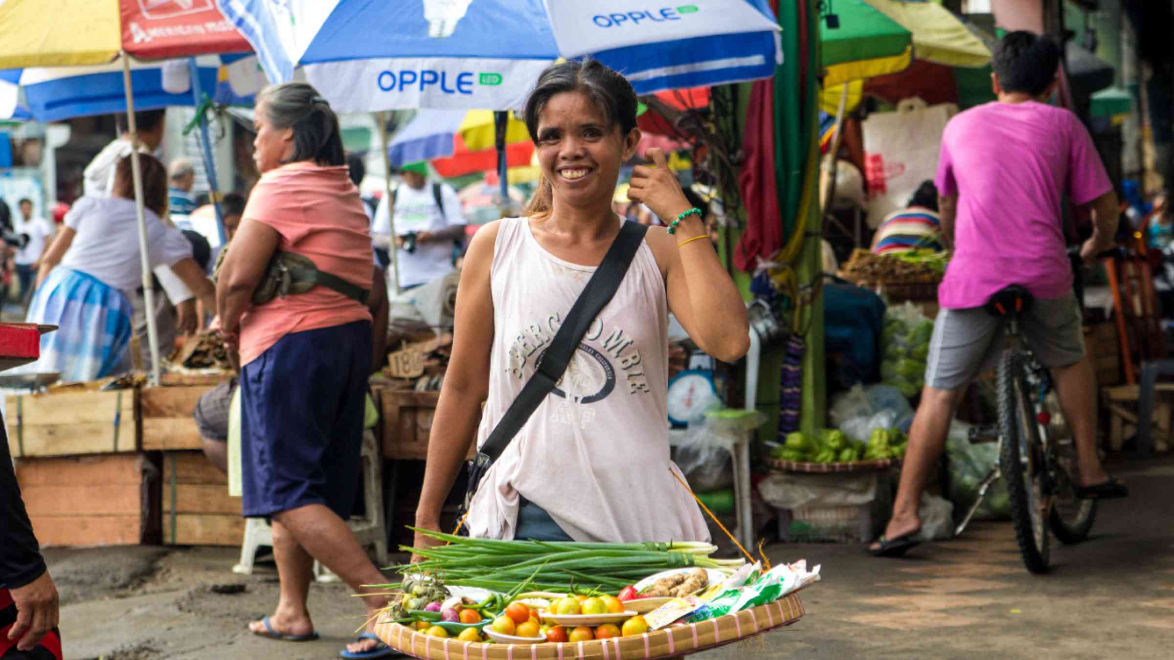 Vendor selling spices market 