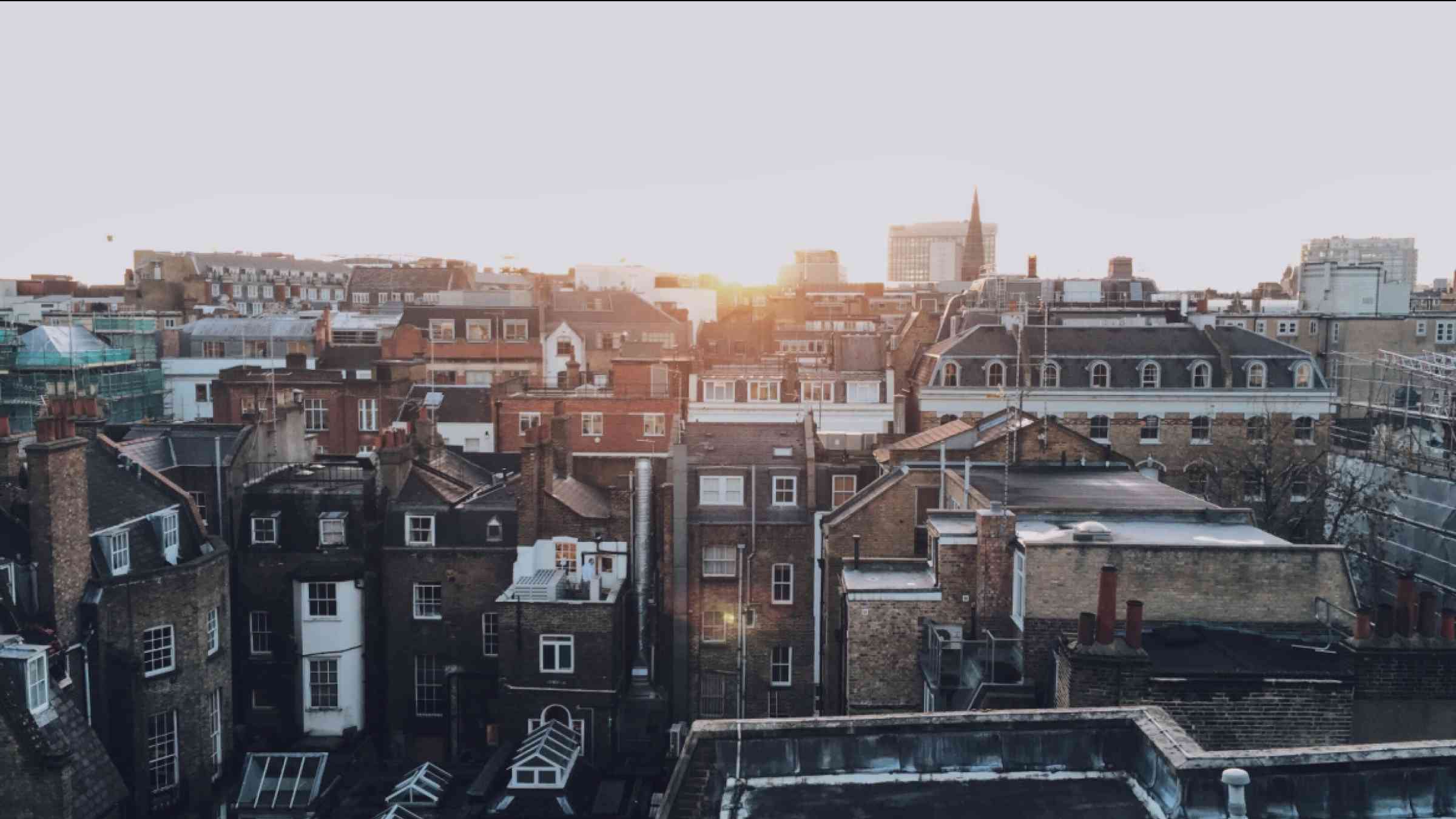 Rooftops under the sun in London.