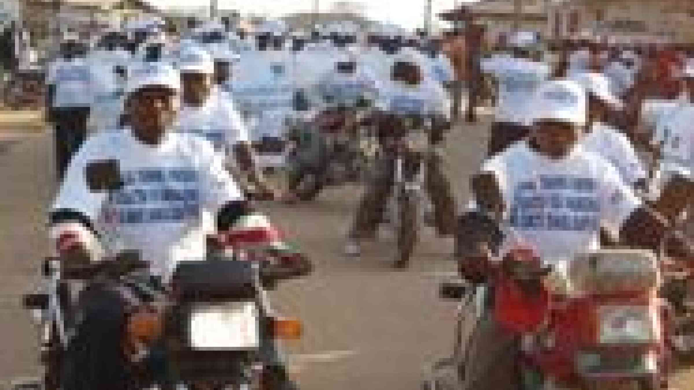 Motorcyclists were a key part of the parade during the observance of IDDR and the launch of the Campaign on 6 Dec 2012