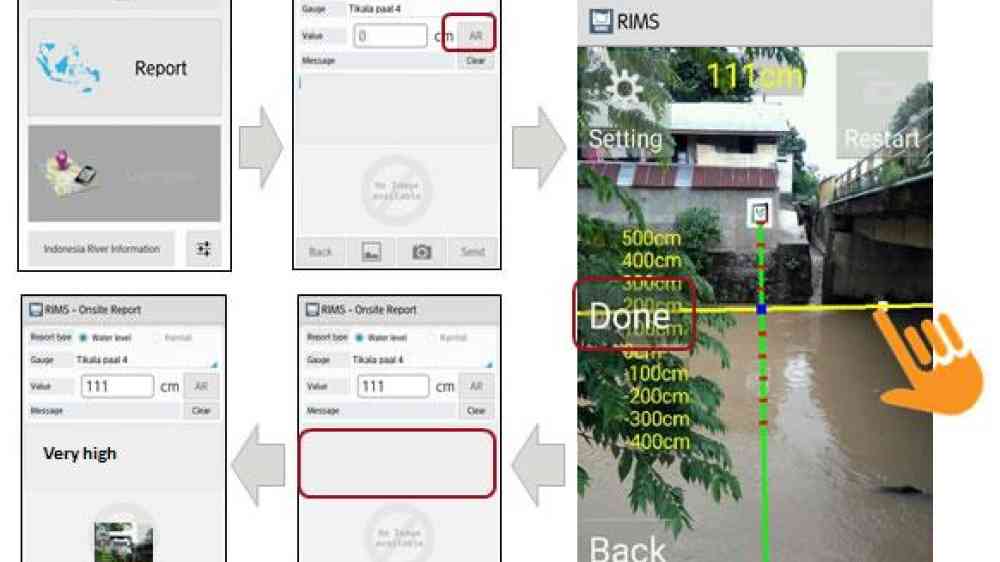 Water level measurement using augmented reality technology