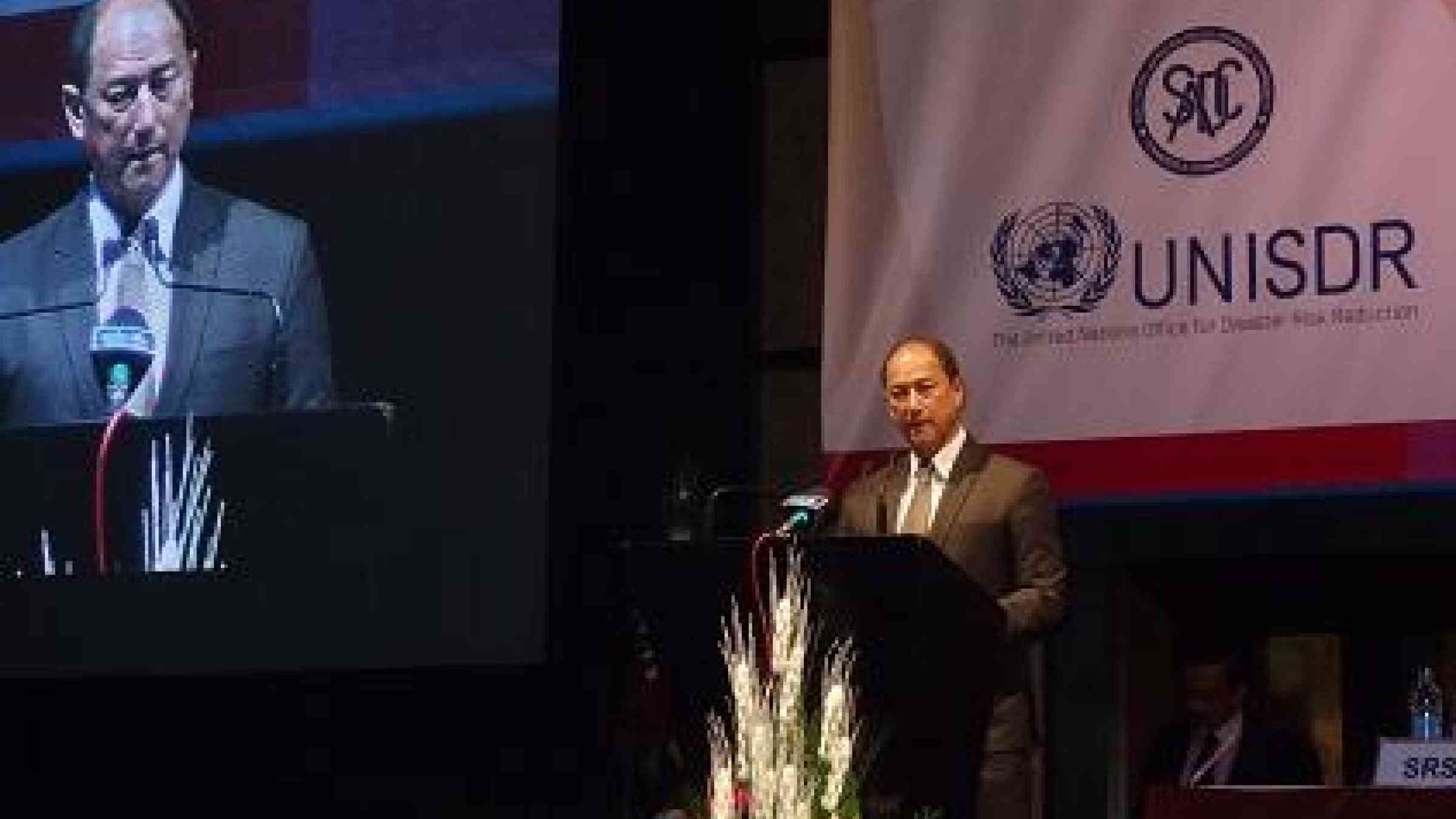 Meeting host Mr. Alain Wong Yen Cheong, Minster of Environment, Sustainable Development, and Disaster and Beach Management of Mauritius, said the adoption of the Sendai Framework was a historic milestone (Photo: UNISDR)