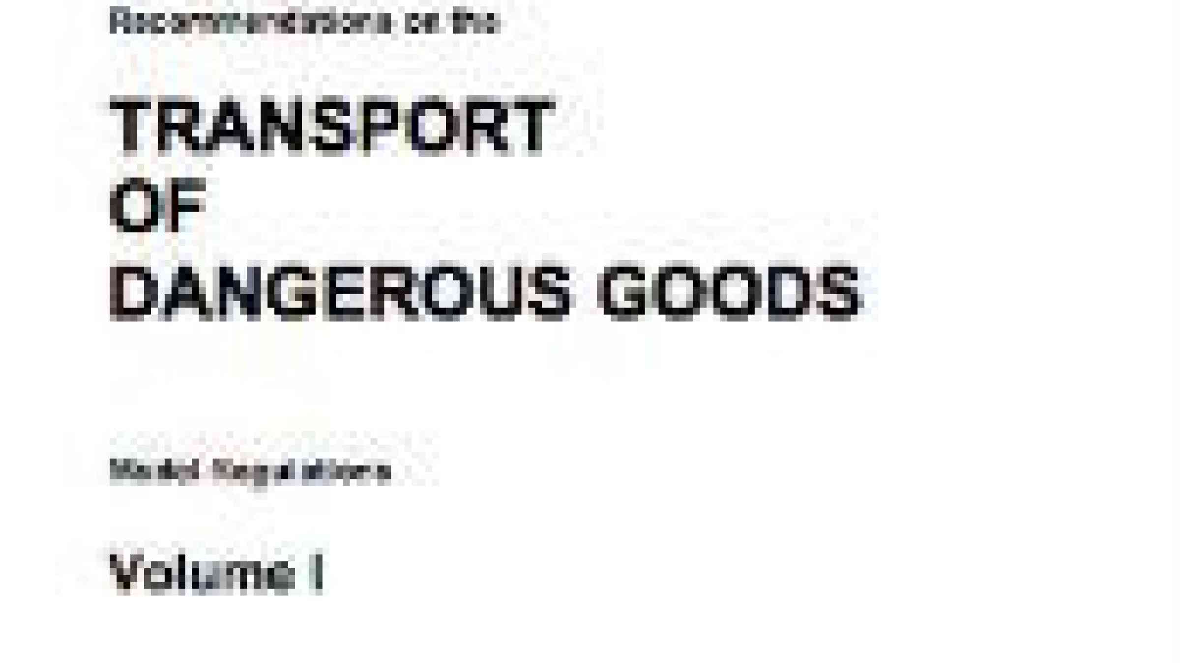 UN Recommendations On The Transport Of Dangerous Goods - Model ...