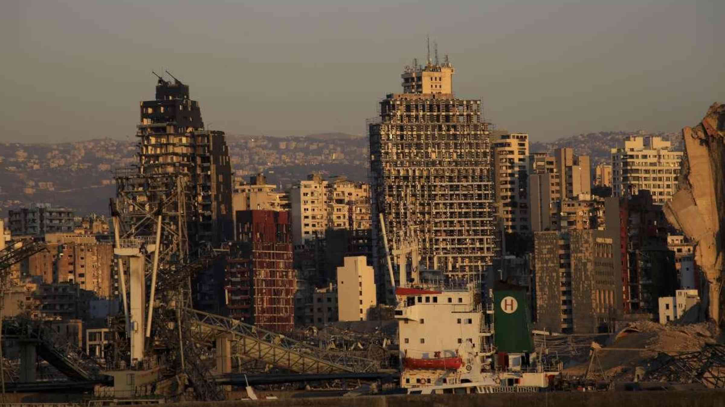 Beirut destruction caused by port of Beirut explosion, August 5,2020. Hiba Al Kallas / Shutterstock.com