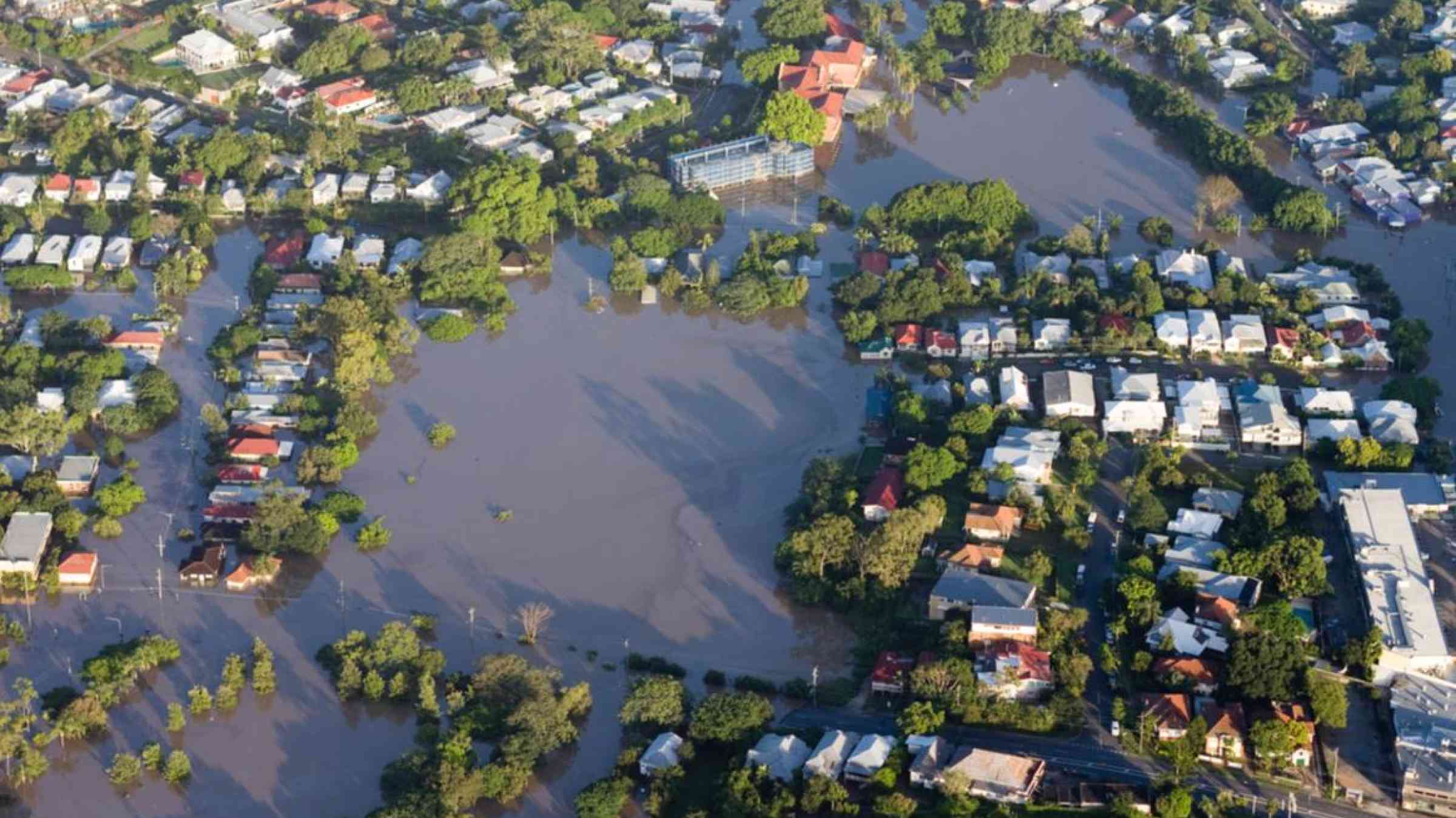 Flooding of Brisbane, Australia in January 2011. Brisbane/Shutterstock