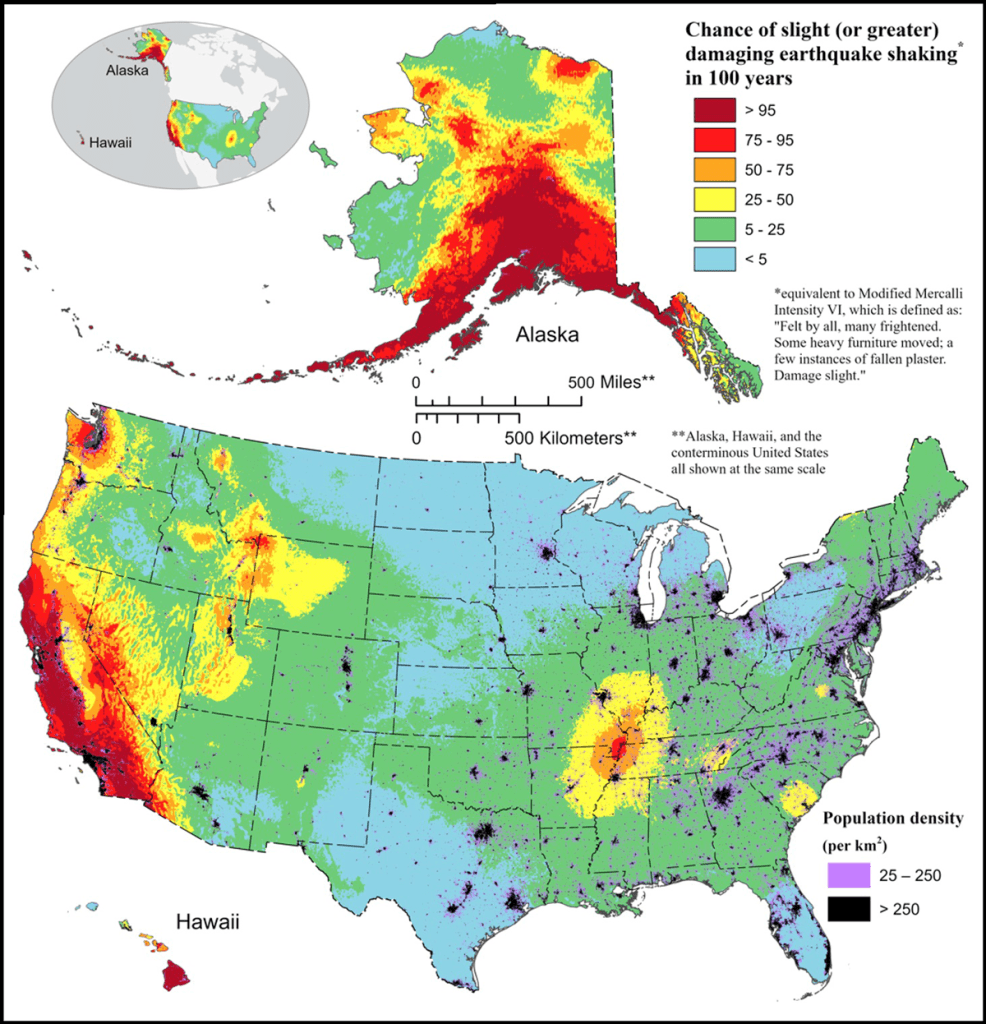 A more detailed view of the 2023 National Seismic Hazard Model from the USGS