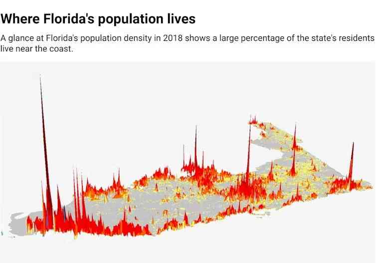 A population density map of Florida