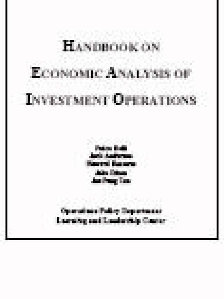 Handbook On Economic Analysis Of Investment Operations Preventionweb