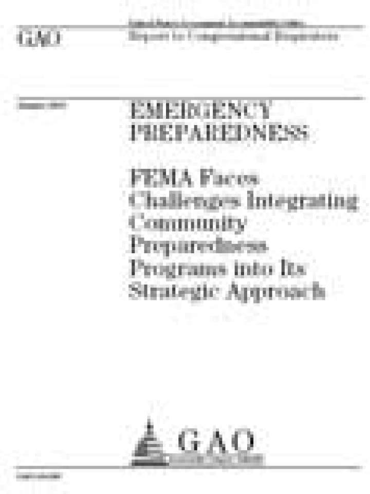 FEMA Faces Challenges Integrating Community Preparedness Programs Into ...