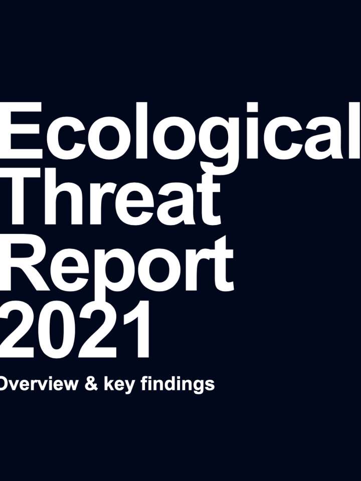 Coverpage of "Ecological Threat Report 2021"