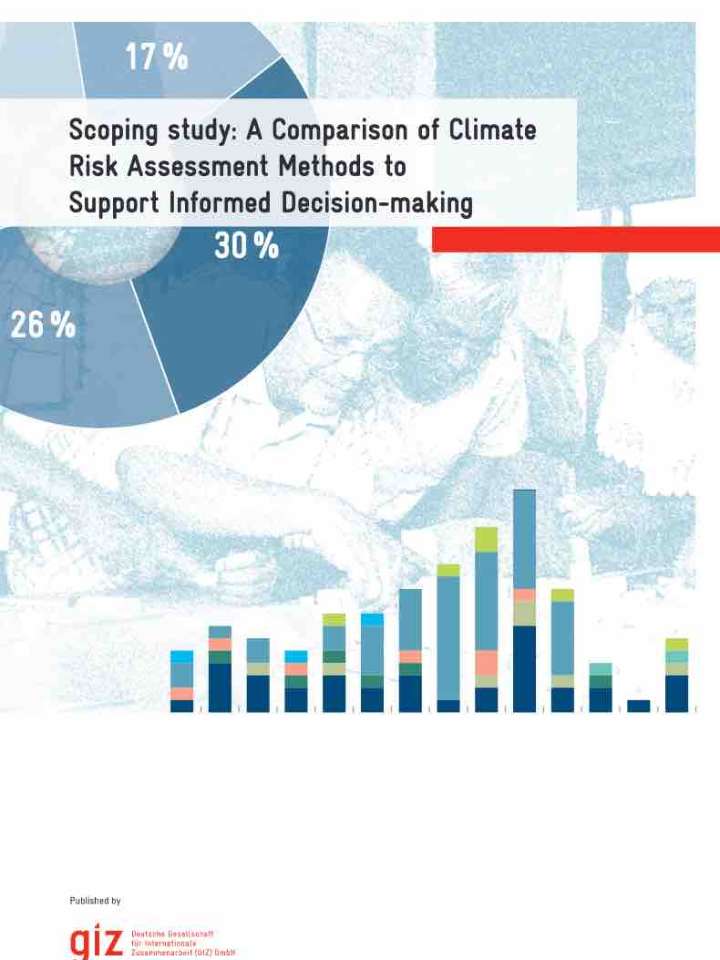 Cover of the scoping study: diagrams and people discussing over a paper