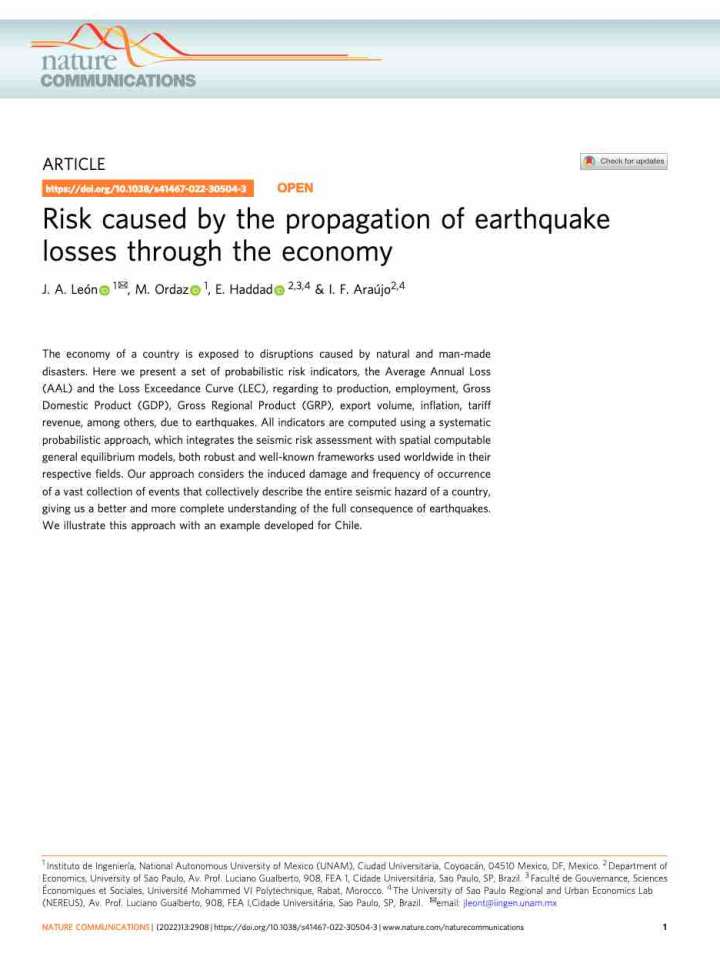 Cover page of the article