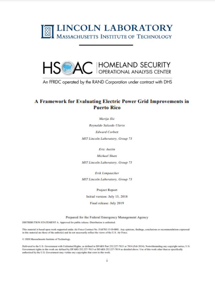 A Framework for Evaluating Electric Power Grid Improvements in Puerto Rico