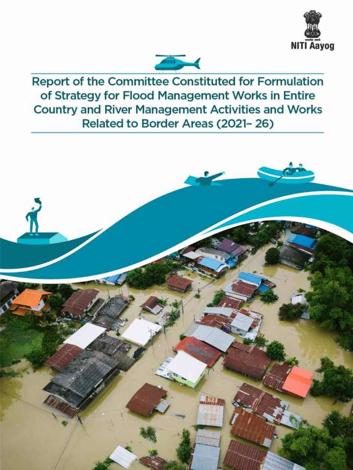 Cover of the report: aerial view of flooded houses, only roofs visible