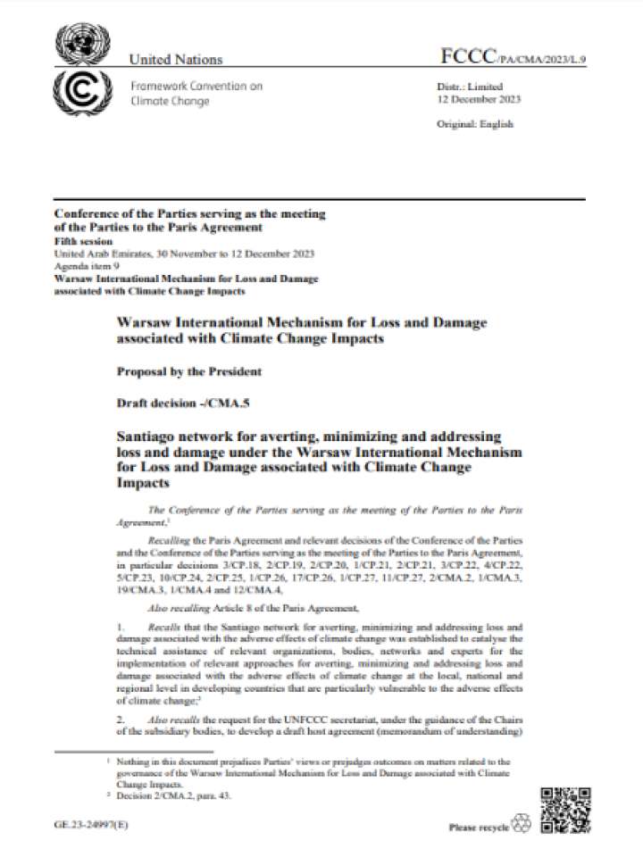 Cover and source: United Nations Framework Convention on Climate Change