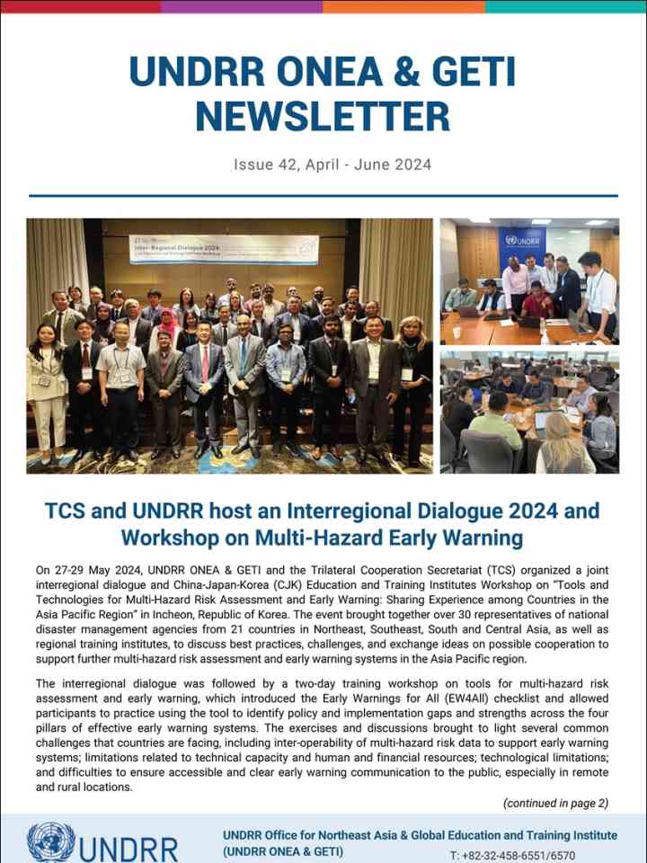 Cover of UNDRR ONEA & GETI Newsletter 42