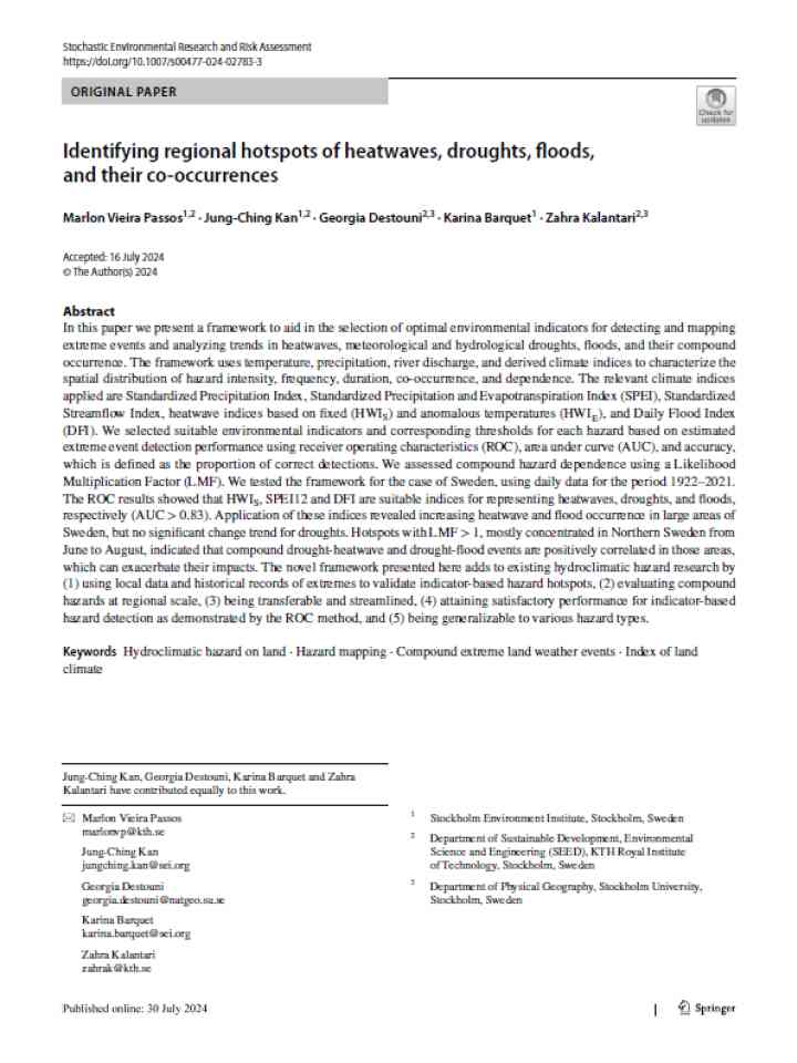 Identifying regional hotspots of heatwaves, droughts, floods, and their co-occurrences