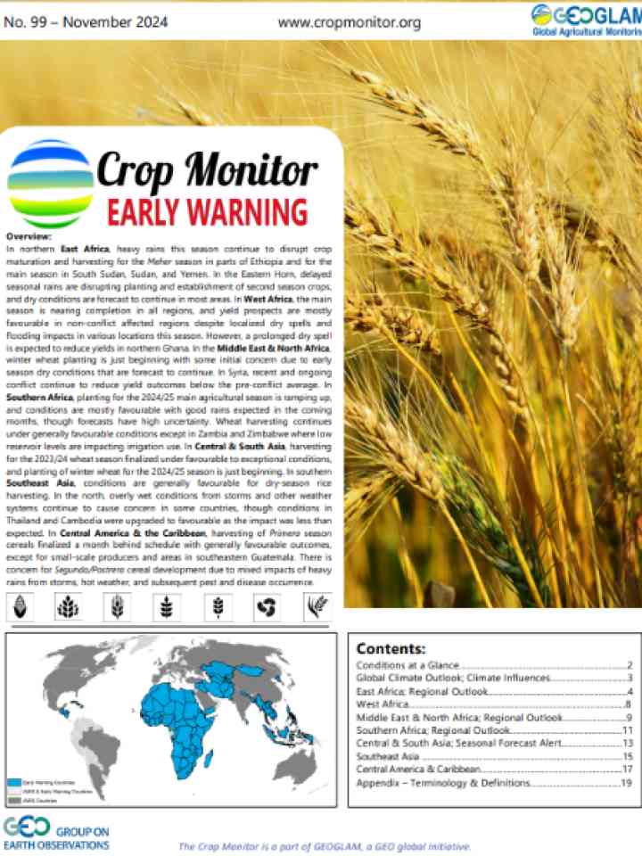 Cover and source: Group on Earth Observations Global Agricultural Monitoring Initiative