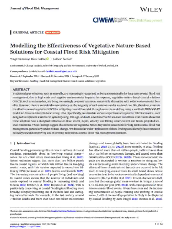 Cover and source: Journal of Flood Risk Management