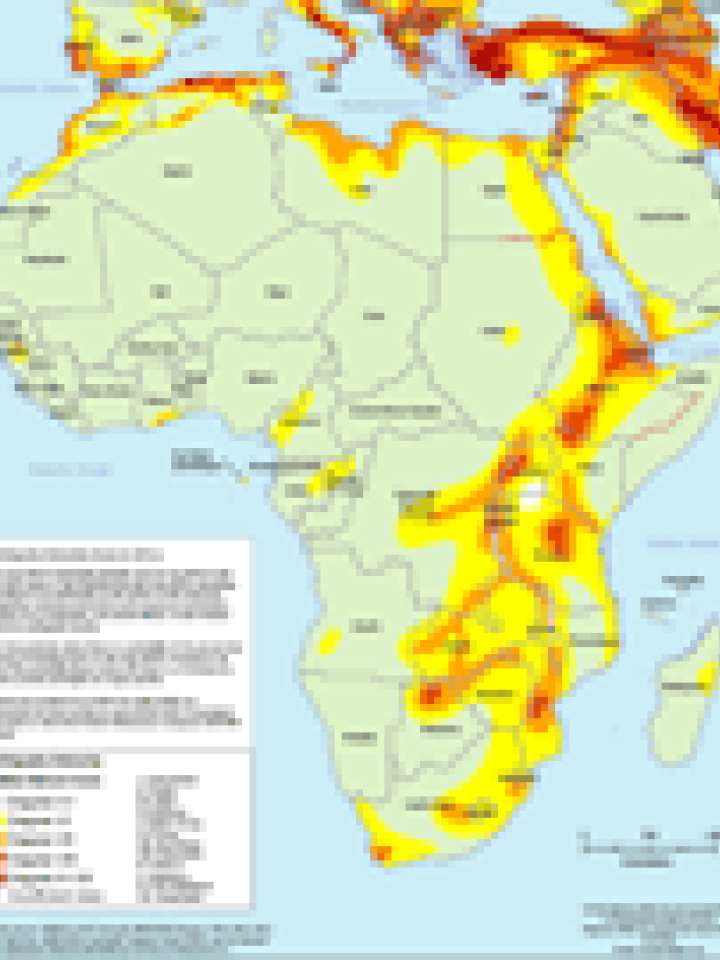 Africa seismic hazard map PreventionWeb