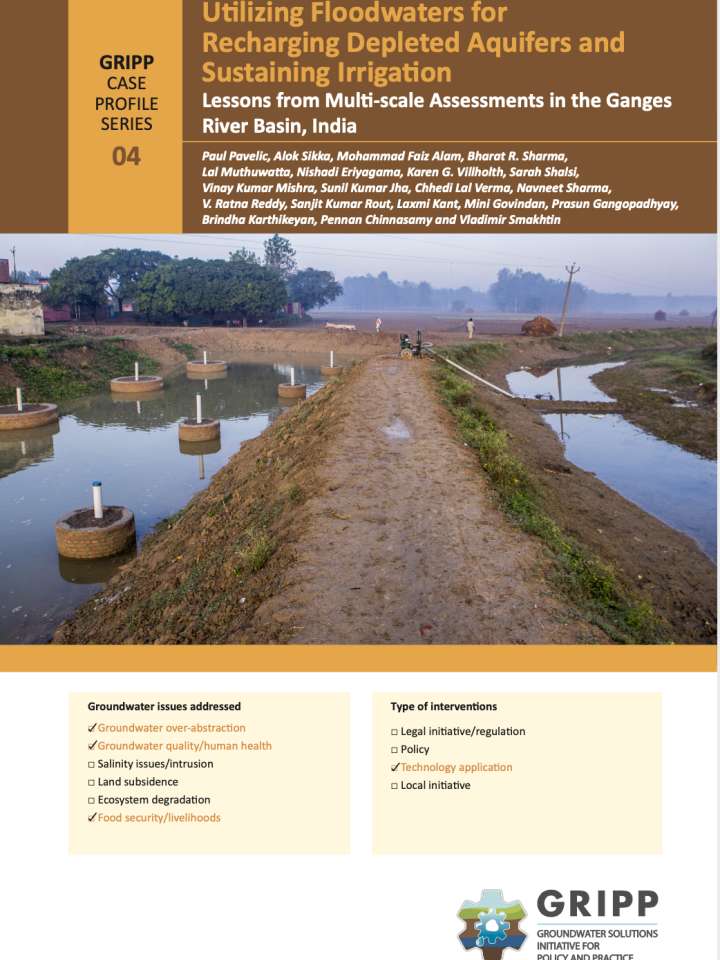 Utilizing floodwaters for recharging depleted aquifers and sustaining  irrigation: Lessons from multi-scale assessments in the Ganges River Basin,  India